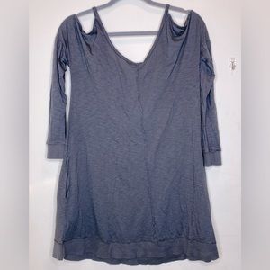 LA Made Cozy Dress Dark Gray Small Long sleeve Tank Supima & Modal Very Soft NWT